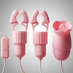 2 in 1 Vibrator Licker + Nipple clamps